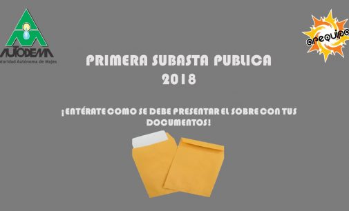 PRESENTACIÓN DE SOBRES “SUBASTA PUBLICA 2018”