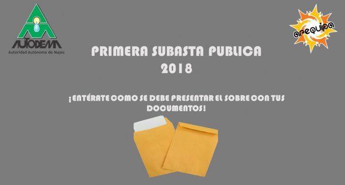 PRESENTACIÓN DE SOBRES “SUBASTA PUBLICA 2018”