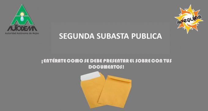 PRESENTACION DE SOBRES SEGUNDA SUBASTA PUBLICA DE LOTES URBANOS