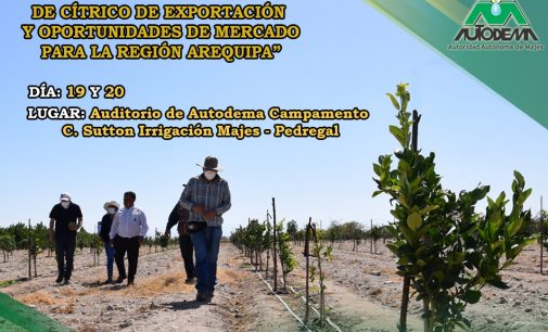 CURSO REGIONAL DE MANEJO DE CÍTRICOS DE EXPORTACIÓN SE REALIZA ESTE 19 Y 20 DE MAYO EN EL  CAMPAMENTO SUTTON DE LA AUTODEMA