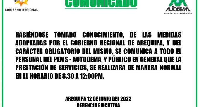 COMUNICADO