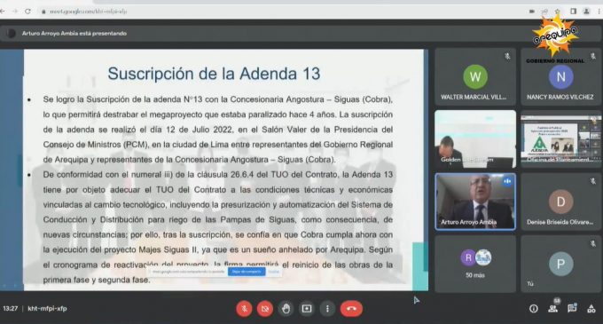 AUTODEMA DESTACÓ LOGROS EN AUDIENCIA PÚBLICA DEL GOBIERNO REGIONAL DE AREQUIPA