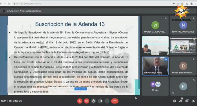 AUTODEMA DESTACÓ LOGROS EN AUDIENCIA PÚBLICA DEL  GOBIERNO REGIONAL DE AREQUIPA