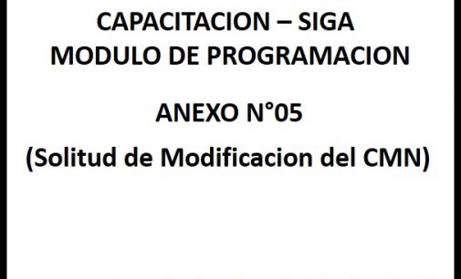 CAPACITACIÓN SIGA: Anexo 5